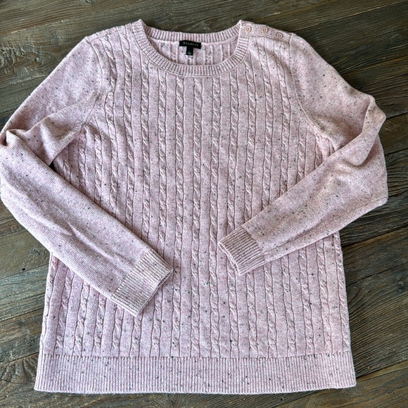 Talbots Donegal tweed cable knit sweater NWOT size L - Picture 6 of 9